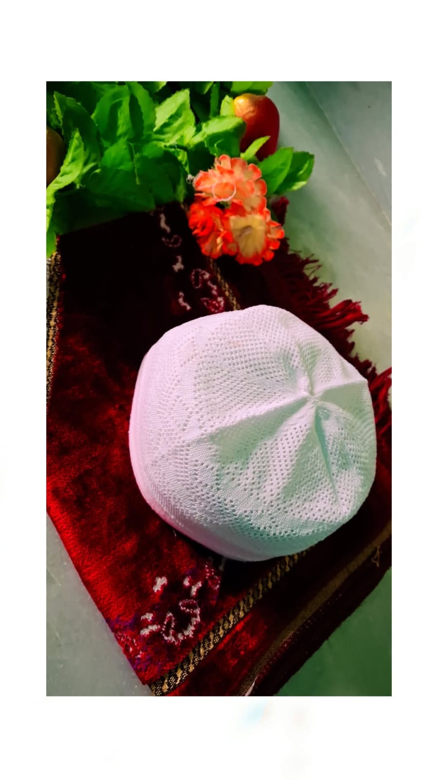 Islamic Topi for Men | Prayer Cap (Taqiyah) | White