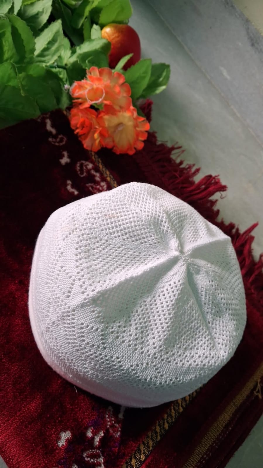 Islamic Topi for Men  | Prayer Cap (Taqiyah) | White