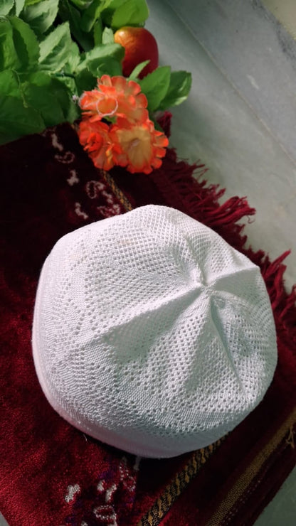 Islamic Topi for Men  | Prayer Cap (Taqiyah) | White
