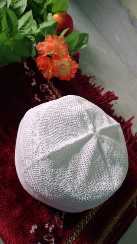 Islamic Topi for Men  | Prayer Cap (Taqiyah) | White